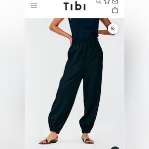 TIBI Chalky Drape Plashet Jogger Black XS